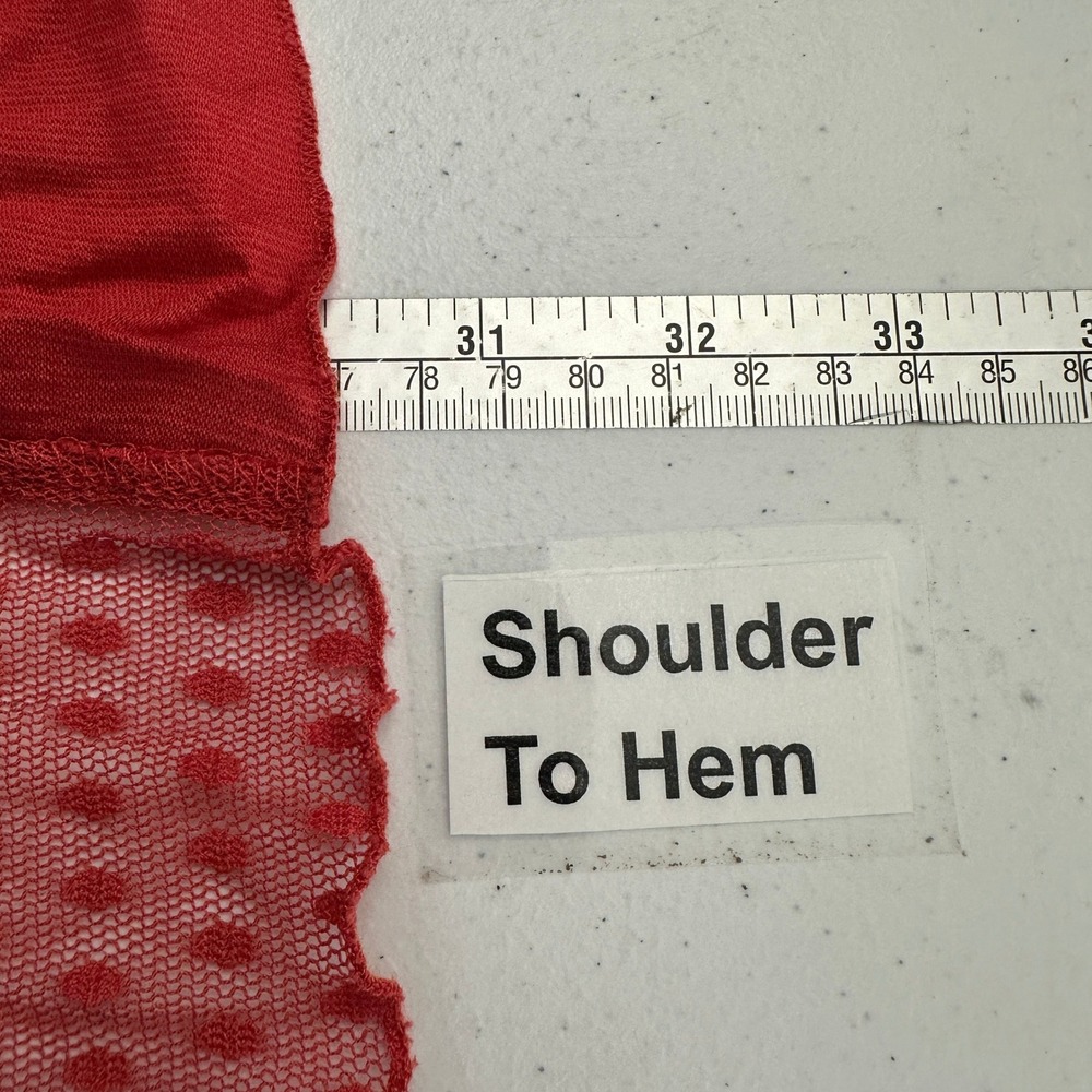 Ali Miles Women's XL Boho Red Tunic Top Crochet Lace‎ Flowy Peasant Blouse - Picture 7 of 8